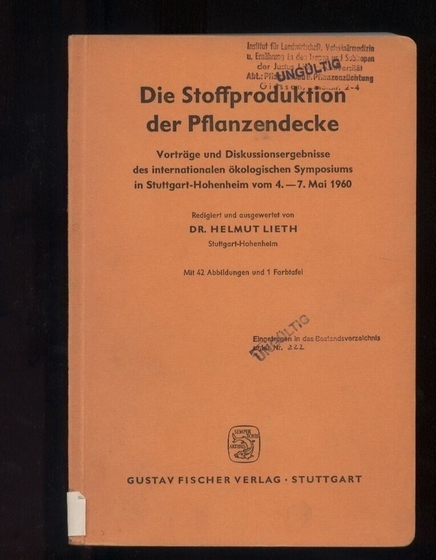 Lieth,Helmut  Die Stoffproduktion der Pflanzendecke 