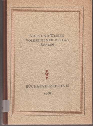 Volk und Wissen  Bücherverzeichnis 1958 