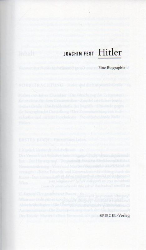Fest,Joachim  Hitler Eine Biographie 