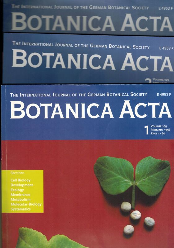 Botanica Acta  Botanica Acta Volume 109,1996 Heft 1 bis 6 (6 Hefte) 