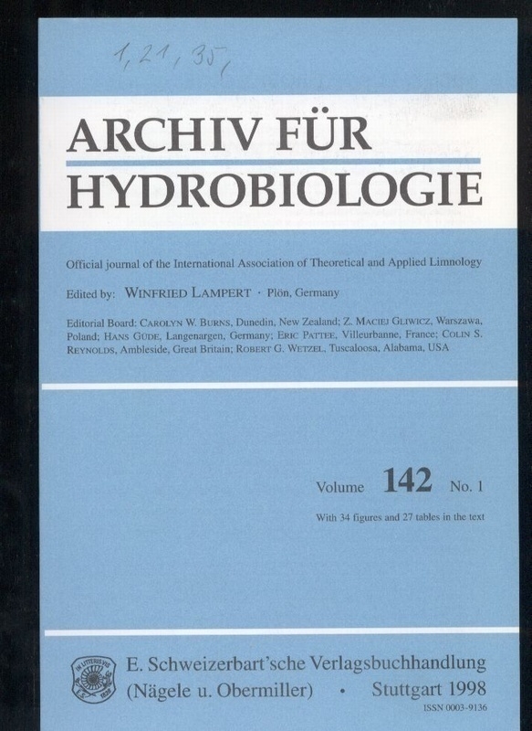 Archiv für Hydrobiologie  Vol. 142, No. 1-4 (4 Hefte) 