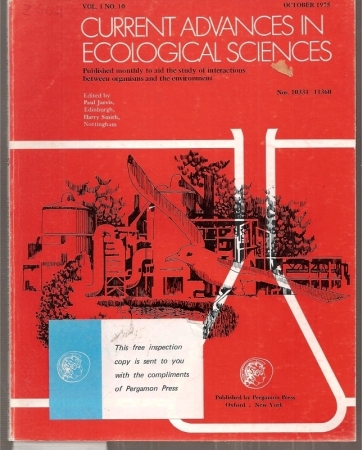 Current Advances in Ecological Sciences  Volume I.No.10,October 1975 