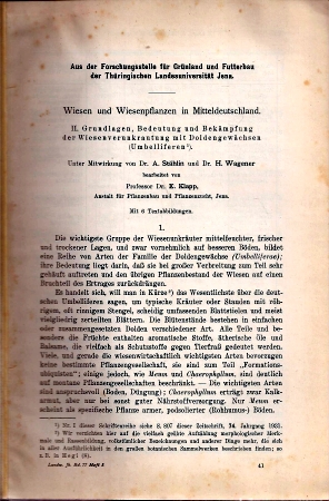 Klapp,E.+A.H.Hollmann  Wiesen und Wiesenpflanzen in Mitteldeutschland 