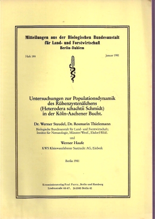Steudel,Werner+Rosmarin Thielemann  Untersuchungen zur Populationsdynamik des Rübenzystenälchens 