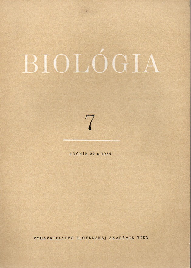 Slovenskej Akademie Vied  Biologia Rocnik 20, Cislo 7 