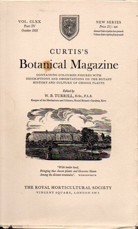 Curtis's Botanical Magazine  Curtis's Botanical Magazine Volume CLXX Part IV October 1955 