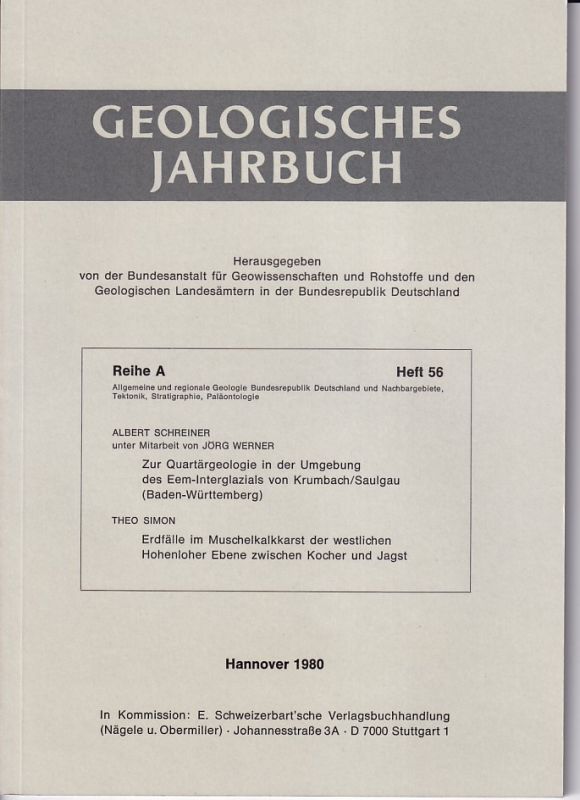 Geologisches Jahrbuch  Geologisches Jahrbuch Reihe A Heft 56, 1980 