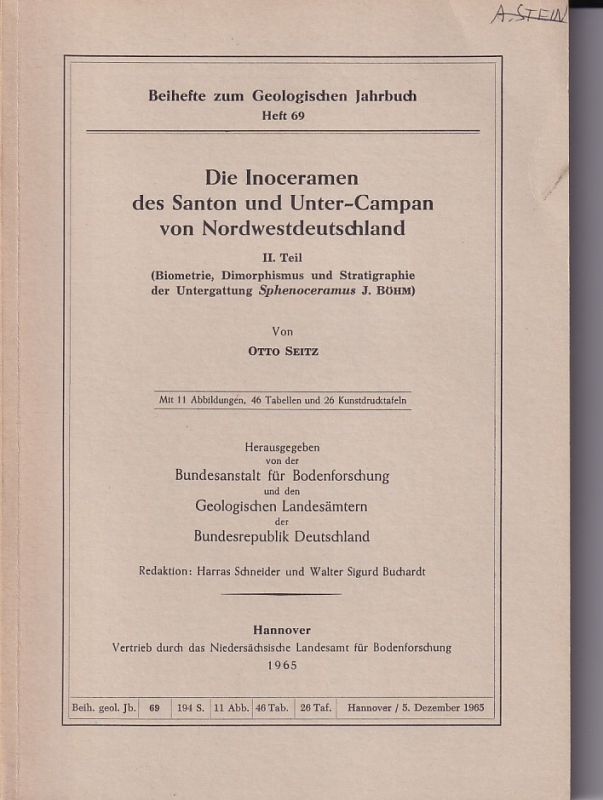Seitz,Otto  Die Inoceramen des Santon von Nordwestdeutschland II.Teil 