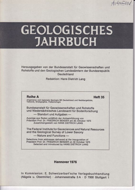 Geologisches Jahrbuch  Geologisches Jahrbuch Reihe A Heft 35 