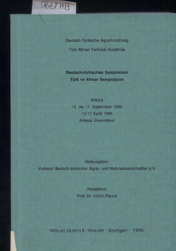 Planck,Ulrich  Deutsch-türkisches Symposium,Ankara 12.-17.September 1995 