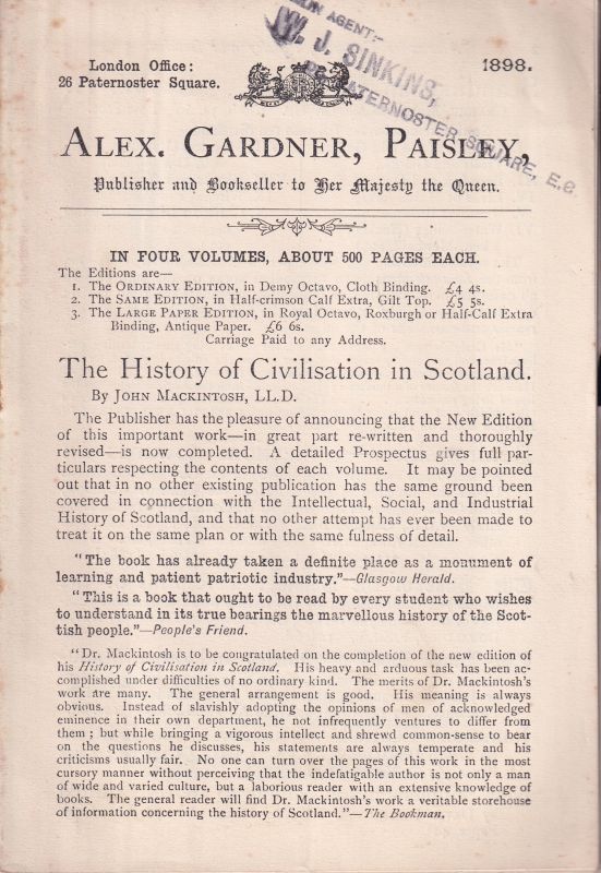 Alex. Gardner, Paisley  A Catalogue of Publications 