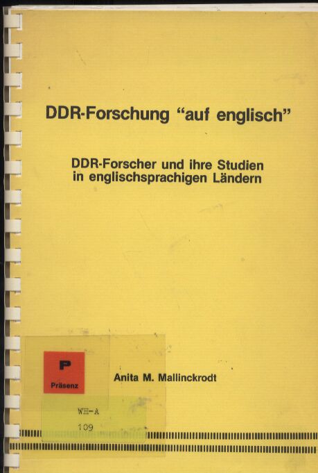 Mallinckrodt,Anita M.  DDR-Forschung auf englisch 