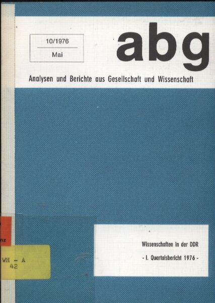 Bayer,Achim+Rüdiger Mann+Rudolf Schwarzenbach  Wissenschaften in der DDR 