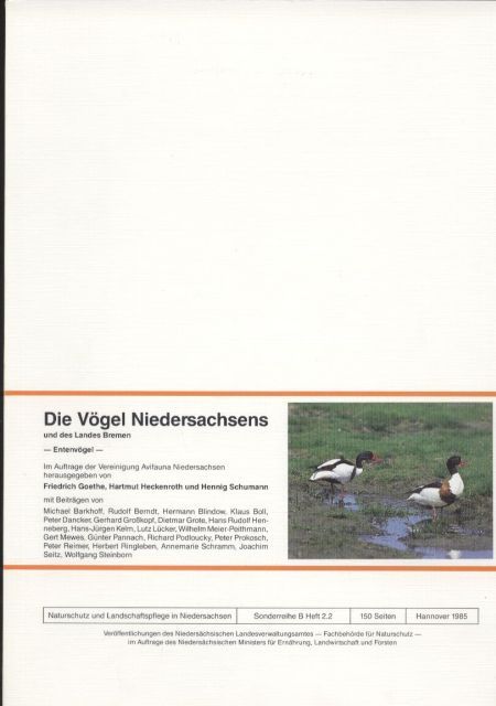 Goethe,Fr.+H.Heckenroth+H.Schumann (Hsg.)  Die Vögel Niedersachsens und des Landes Bremen: Entenvögel 