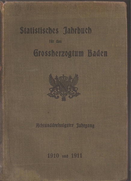 Großherzogliches Statistisches Landesamt  Statistisches Jahrbuch für das Großherzogtum Baden 
