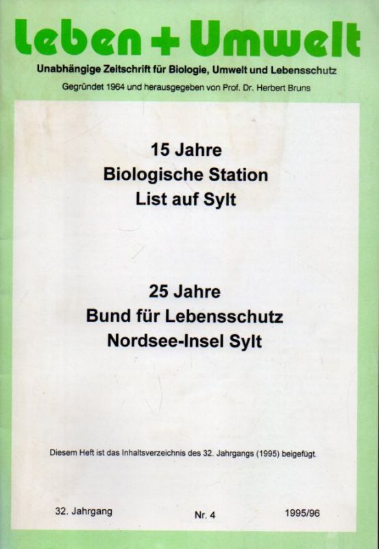 Bruns,Herbert  15 Jahre Biologische Station List auf Sylt 