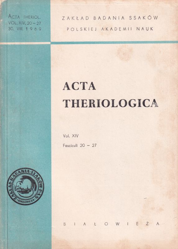 Acta Theriologica  Acta Theriologica Volume XIV. 1969 No.11 bis 34 (3 Hefte) 