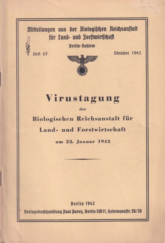 Riehm,E.  Virustagung der Biologischen Reichsanstalt für Land- und 