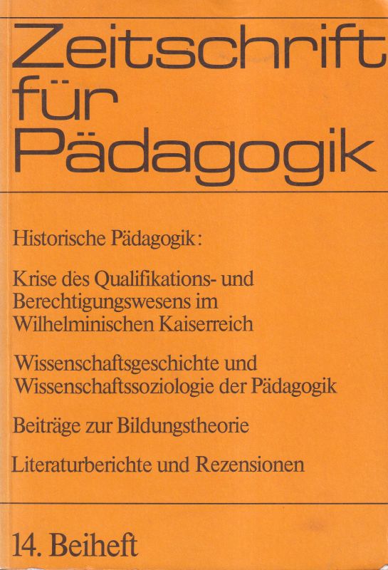 Zeitschrift für Pädagogik  Historische Pädagogik 