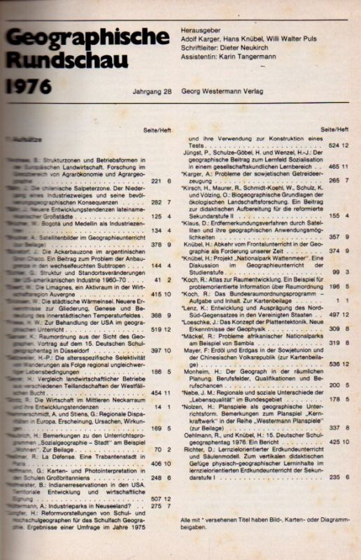 Geographische Rundschau  Geographische Rundschau 28. Jahrgang 1976 