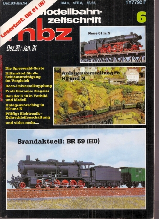 mbz modellbahnzeitschrift  mbz modellbahnzeitschrift Jahr 1993/94,Heft Dezember / Januar (1 Heft) 