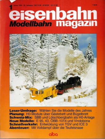 eisenbahn Modellbahn magazin  36.Jahrgang Heft Nr.1. Januar 1998 