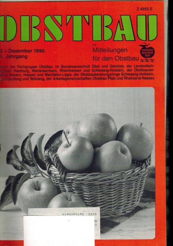 Obstbau  Obstbau 15.Jahrgang 1990 Heft 1 bis 12 (12 Hefte) 