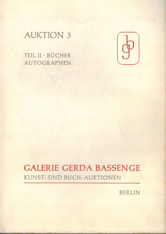 Galerie Gerda Bassenge  14 Kataloge von 1 bis 17 immer Teil II - Bücher Autographen 