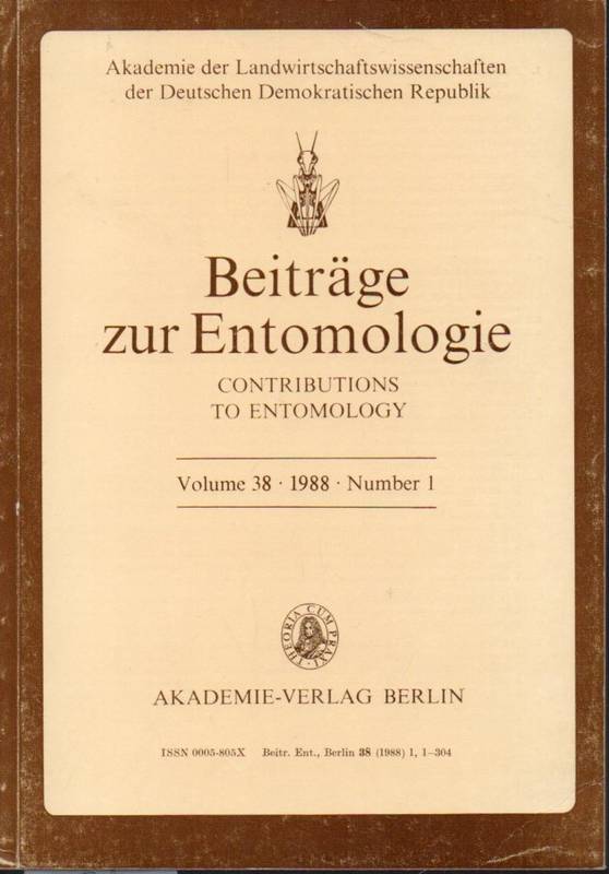 Beiträge zur Entomologie  Volume 38 1988.Number 1 und 2 