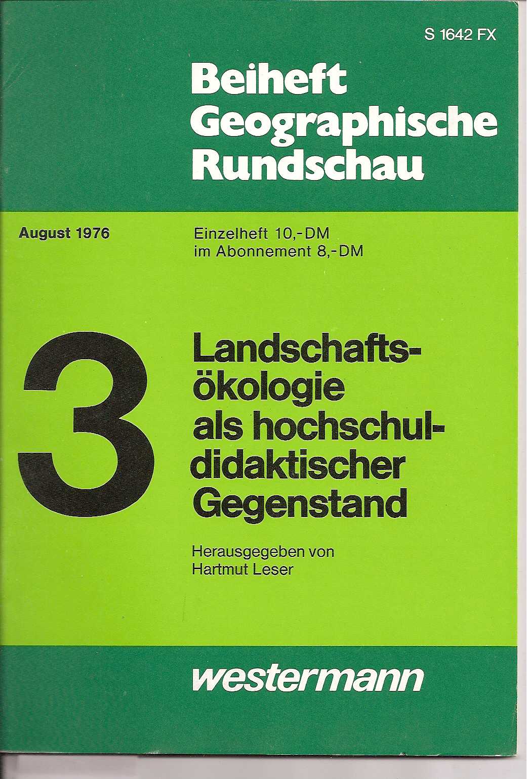 Beiheft Geographische Rundschau  August 1976 