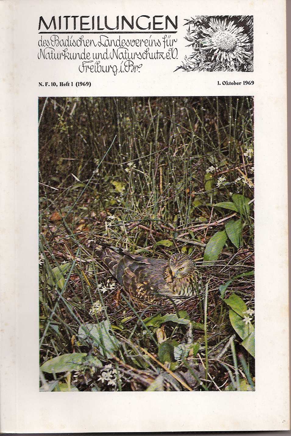 Badischer Landesverein für Naturkunde  Mitteilungen Neue Folge 10, Heft 1,1969 