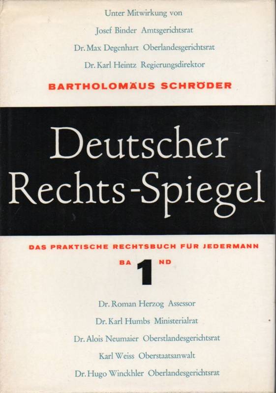 Schröder,Bartholomäus (Hsg.)  Deutscher Rechtsspiegel.Band 1 und 2 