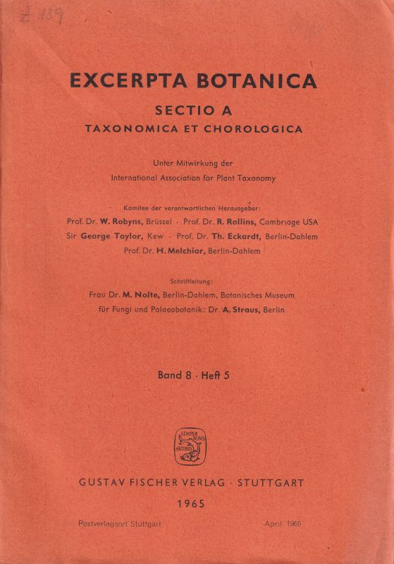 Nolte,M. und A.Straus  Excerpta Botanica Sectio A Taxonomica et Chorologica Band 8 Heft 5 