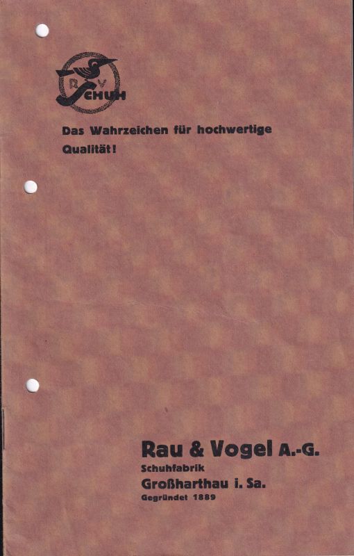Rau & Vogel A.-G. Schuhfabrik  Frühjahrs-Preisliste Nr. 1 
