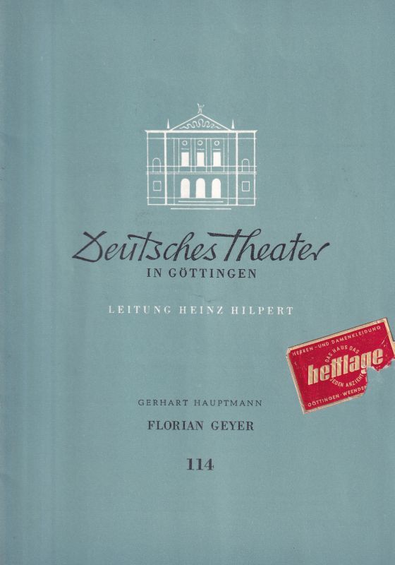 Deutsches Theater in Göttingen  Deutsches Theater in Göttingen Spielzeit 1957/58 VIII.Jahr Heft 114 