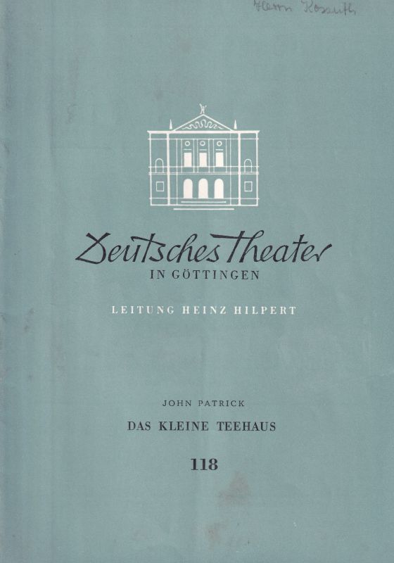 Deutsches Theater in Göttingen  Deutsches Theater in Göttingen Spielzeit 1957/58 VIII.Jahr Heft 118 