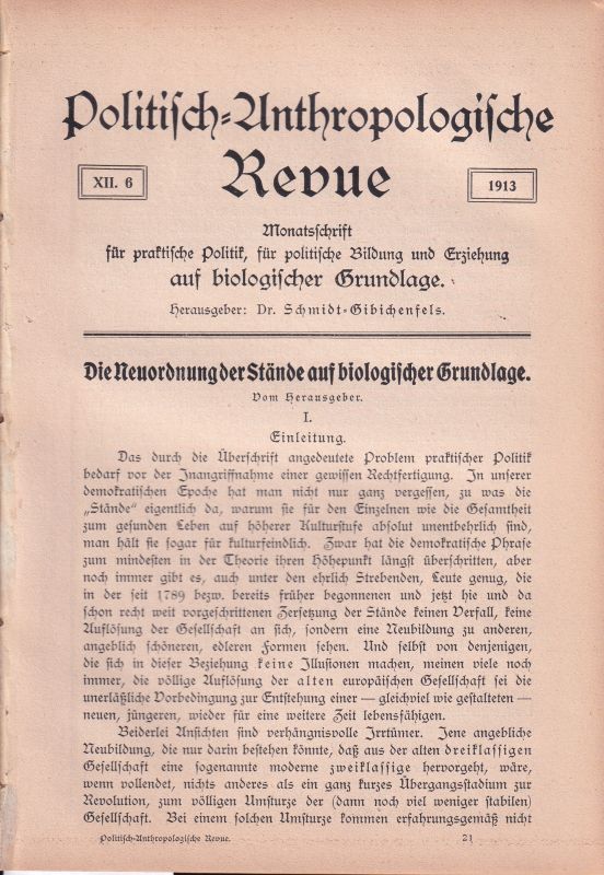 Politisch-Anthropologische Revue  Politisch-Anthropologische Revue XII.6, 1913. 