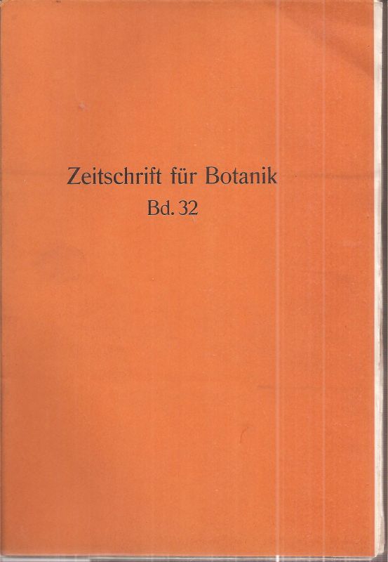 Zeitschrift für Botanik  Zeitschrift für Botanik 32 Band 1938 