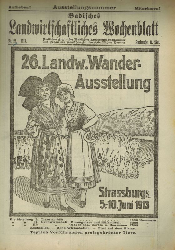 Badische Landwirtschaftskammer (Hsg.)  Badisches Landwirtschaftliches Wochenblatt Jahr 1913, Heft Nummer 1 