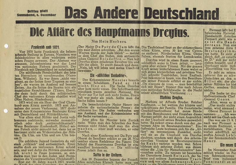 Das Andere Deutschland  Das Andere Deutschland Nr. 49. Sonnabend 6.Dezember 1930 