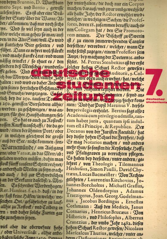 Verband Deutscher Studentenschaften (Hsg.)  Deutsche Studenten-Zeitung Sonderausgabe zum 7. Deutschen 