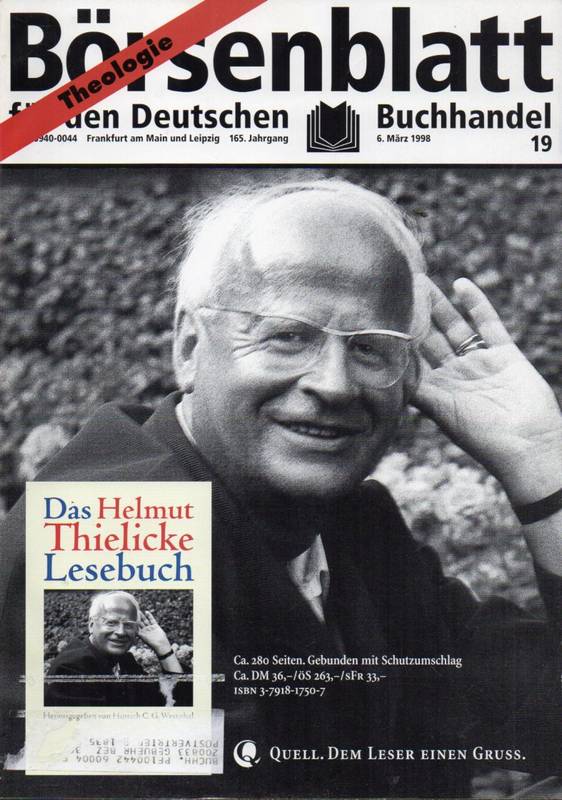 Börsenverein des Deutschen Buchhandels e.V.  Börsenblatt für den Deutschen Buchhandel 165.Jahrgang 1998 