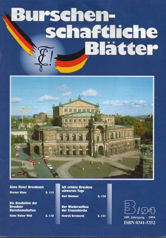Burschenschaftliche Blätter  Burschenschaftliche Blätter 109.Jahrgang 1994 Heft 3 