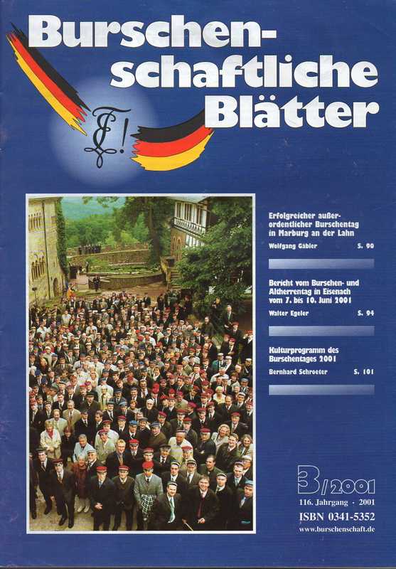 Burschenschaftliche Blätter  Burschenschaftliche Blätter 116.Jahrgang 2001 Heft 3 