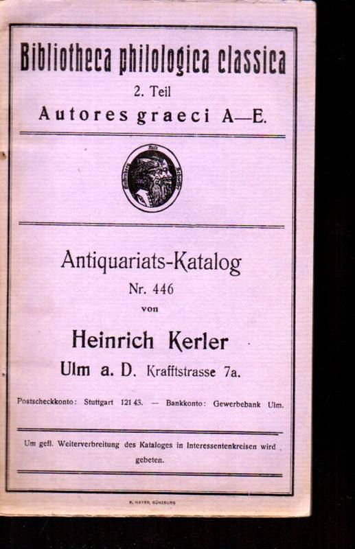 Kerler,Heinrich  Antiquariats-Katalog Nr. 446 