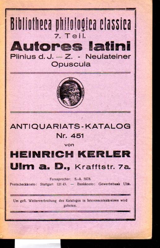 Kerler,Heinrich  Antiquariats-Katalog Nr. 451 
