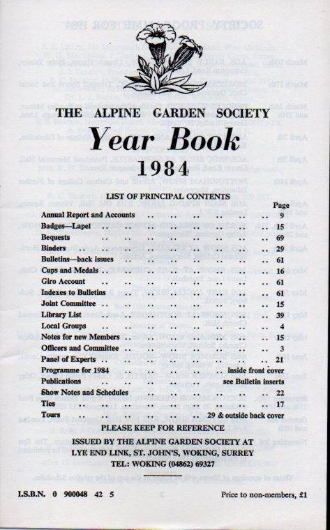 The Alpine Garden Society  Year Book 1984 