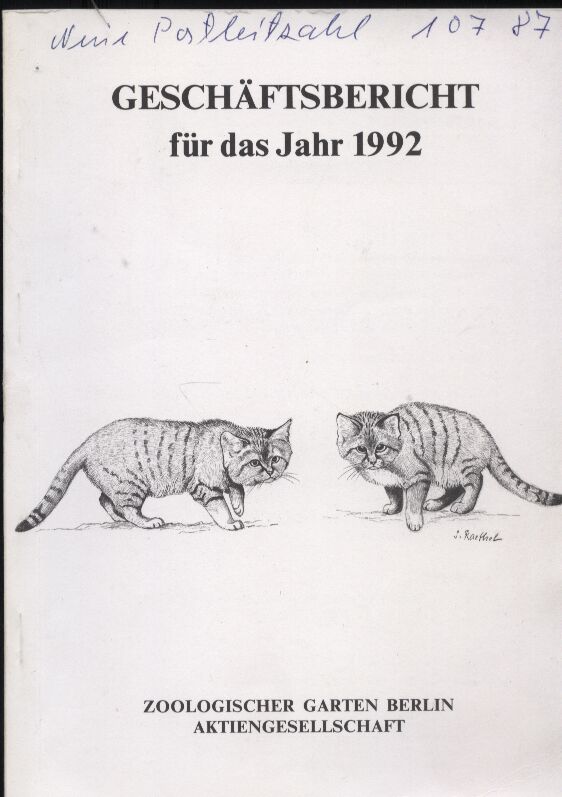 Berlin-Zoo  Geschäftsbericht für das Jahr 1992 
