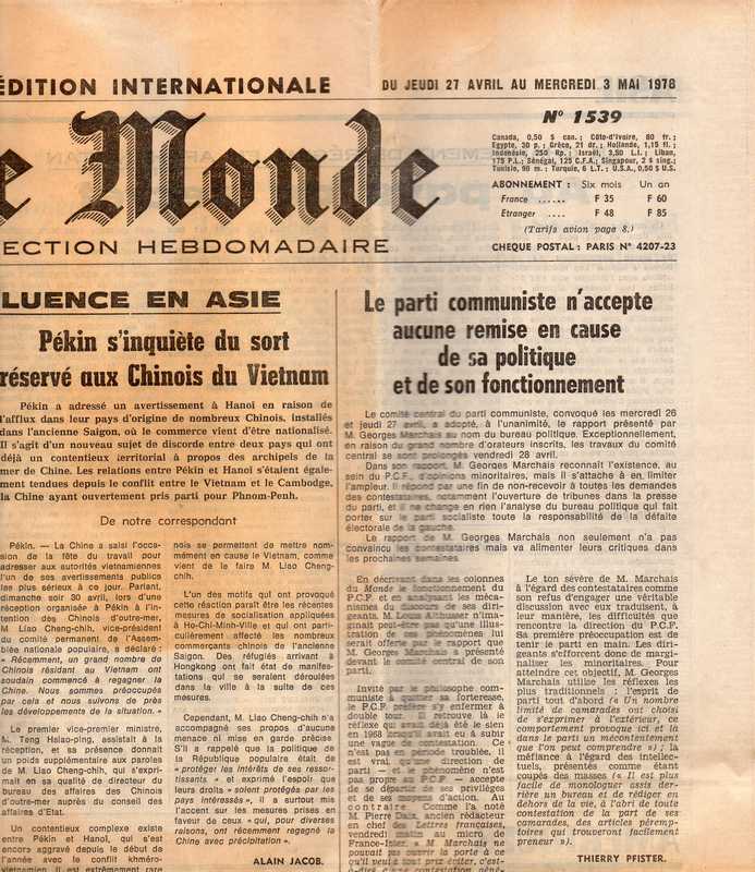 Le Monde  Le Monde Selection Hebdomadaire No. 1539 Du Jeudi 27 Avril au 