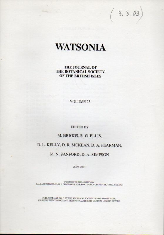 Watsonia  Watsonia Index of Volume 14 (1982-83) to Volume 25 (2004-2005) 